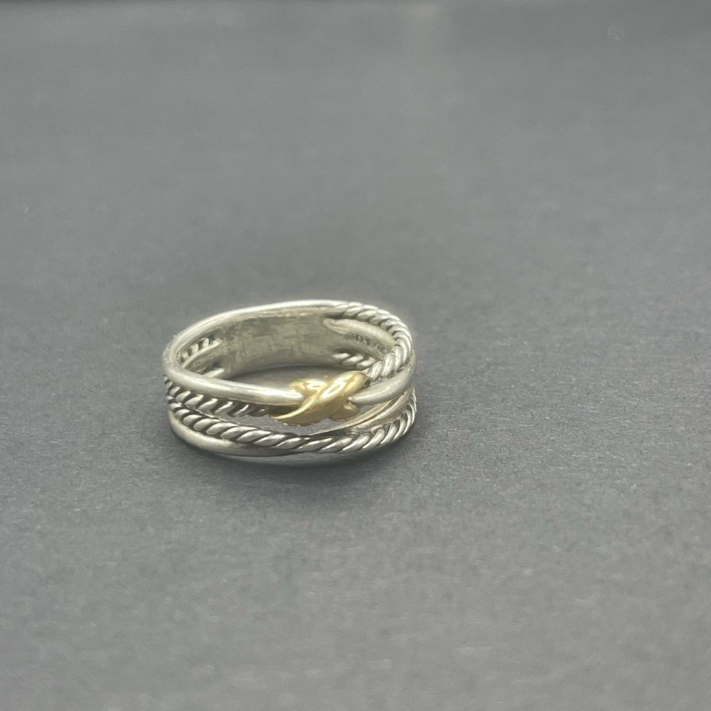 Elegant David Yurman Silver and Gold Women's Ring